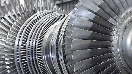 Close-up image of steel turbine