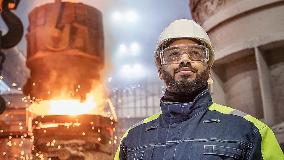 Man in a steel mill