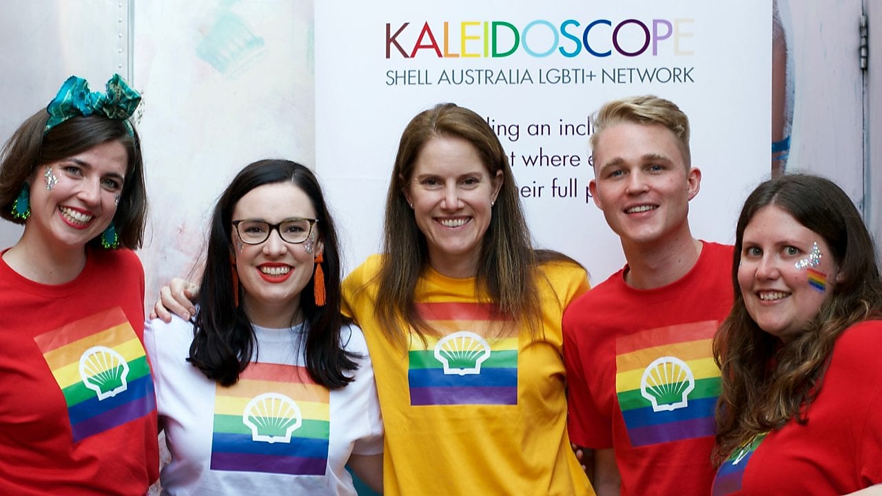 A group of Shell employees supporting the Shell Australia LGBT+ Network