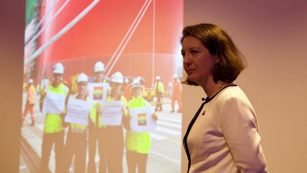 Karrie giving an address