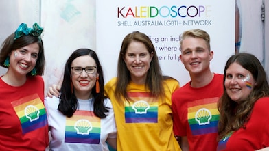 A group of Shell employees supporting the Shell Australia LGBT+ Network