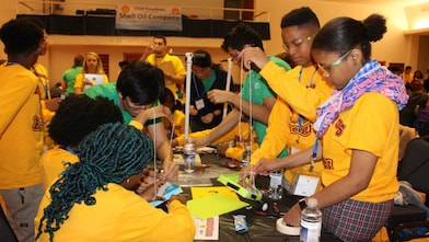School children doing workshops