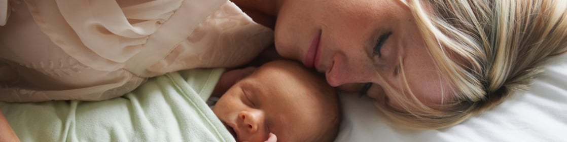Mum and baby sleeping