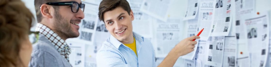 A man giving business presentation