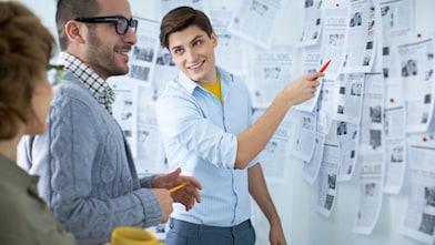 A man giving business presentation