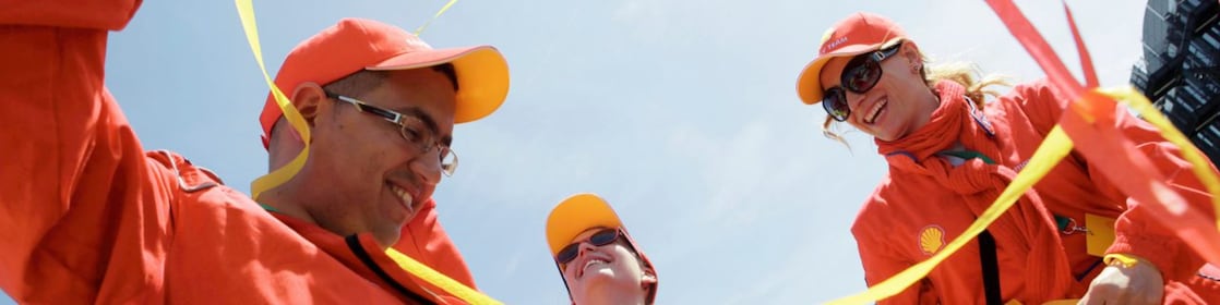 A group of Shell employees celebrating