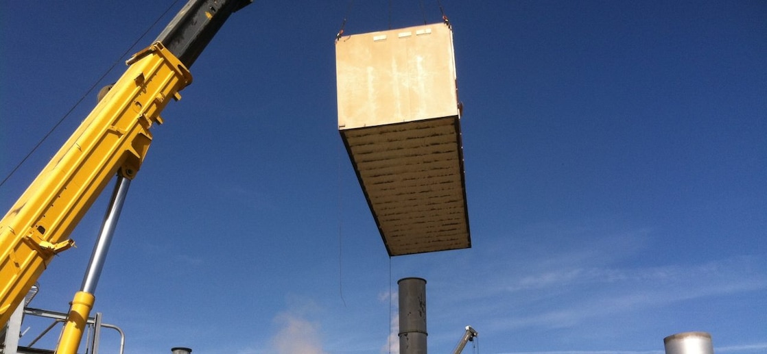 crane lifting a large module