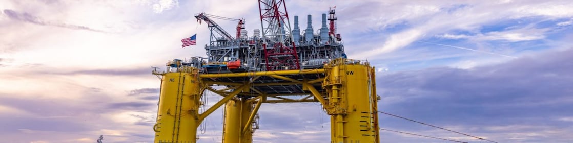 An image of Vito, Shell’s 13th deep-water development within the Gulf of Mexico on the water
