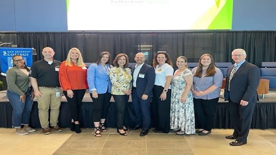 EHCMA, its committee members and other supporters came together to deliver an informative day for all attendees. From left are: Gwendolyn Kimble, TPC Group; Brandon Pearson, OxyChem; Deanna Altenhoff, INVISTA; Meredith Matthews, LyondellBasell; MaryJane Mudd, EHCMA; Aaron Stryk, ExxonMobil; Jessica Blackmore, Shell Deer Park Chemicals; Lori Pace, ADIM Media LLC; Whitney Bolger, Dow; Dennis Winkler, Winkler Public Relations.