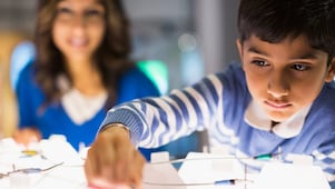 Student experimenting with science