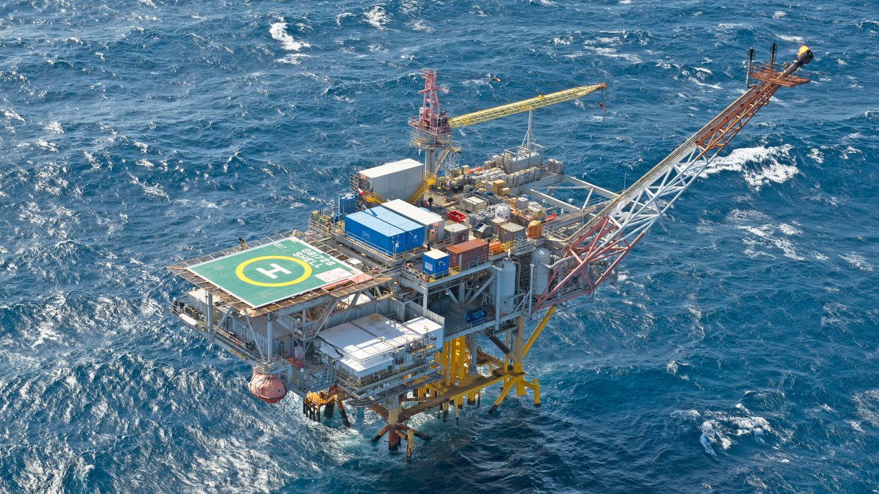 Aerial view of deep water platform, Salsa