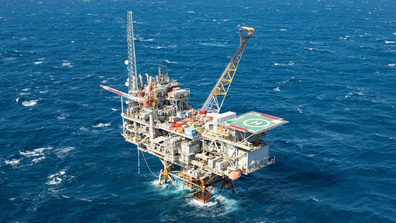 Aerial view of deep water platform, Enchilada