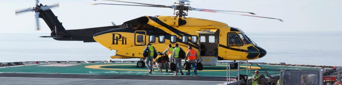 Helicopter taking off during cargo load