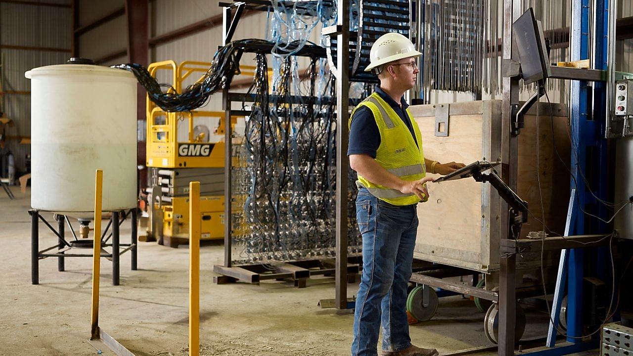 Man in an industrial lab