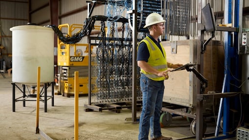 Man in an industrial lab