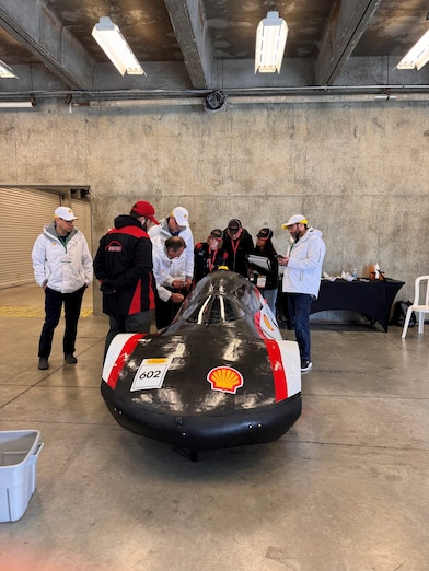 Team inspects their eco marathon car