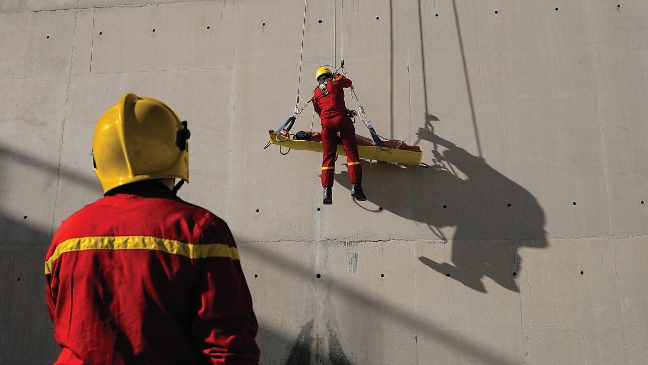 HSSE rescue training exercise at Berre refinery, Berre l'Etang, France 2005