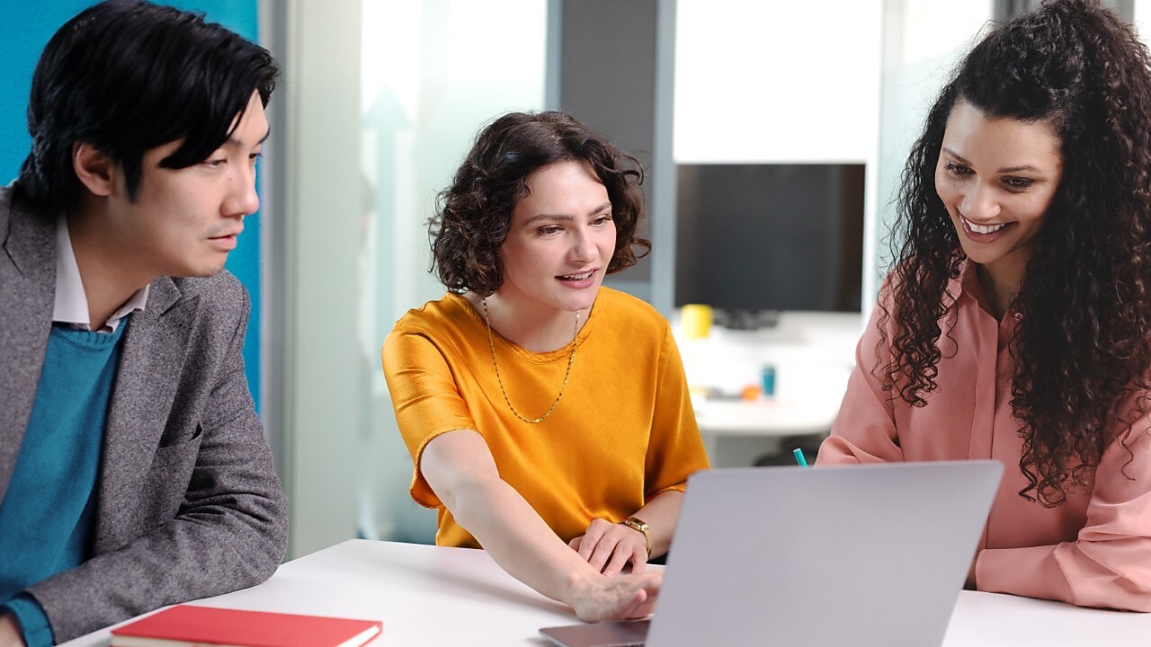 Employees in a meeting