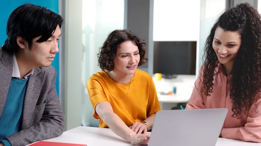 Employees in a meeting