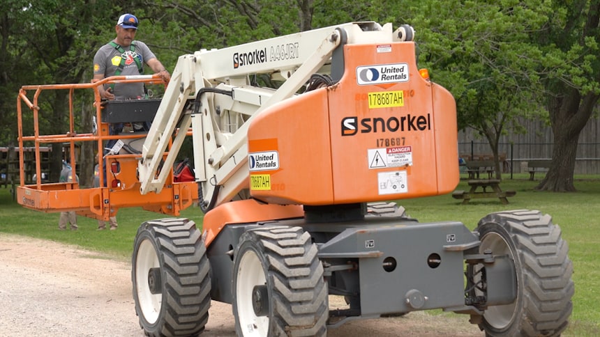 Man Riding a vehicle
