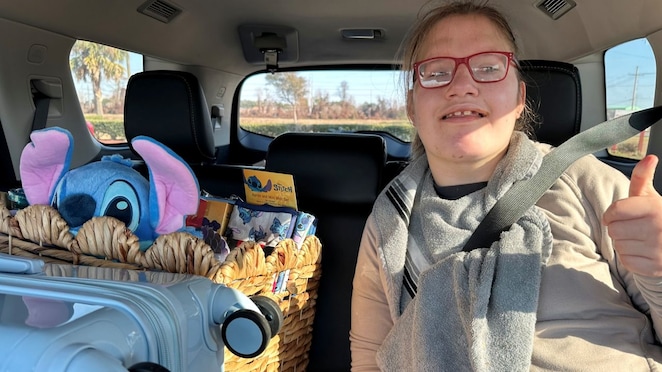 Allison sitting in car