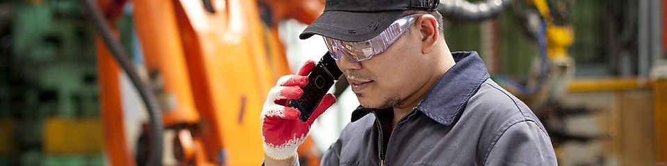 A man orders lubricants by phone