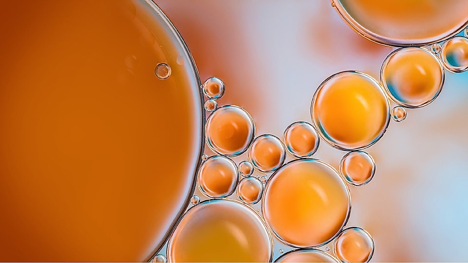 orange oil bubbles