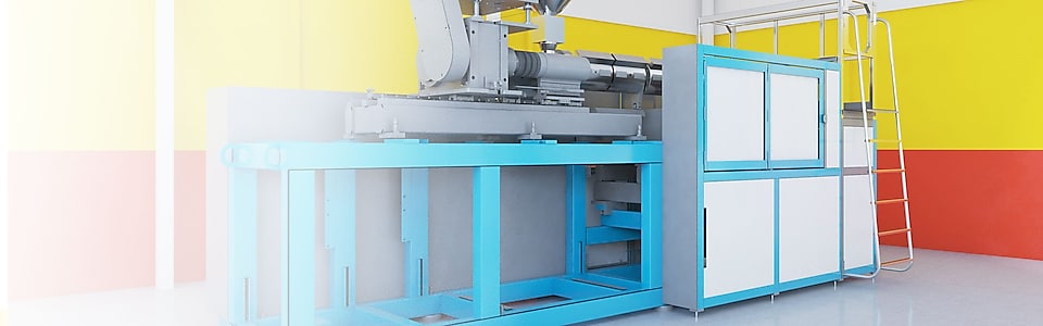 Rotomolding machinery in the application hall