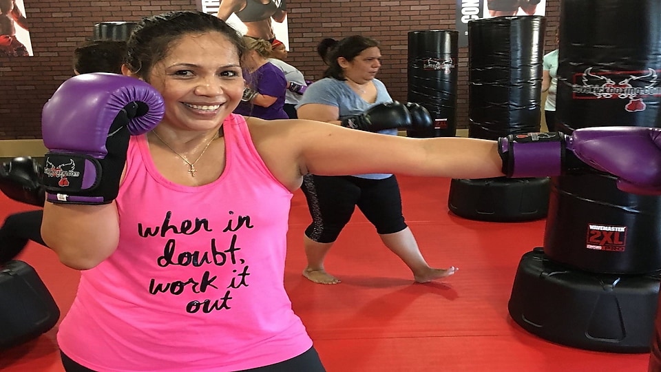 Kickboxing is one of Maria’s favorite free-time activities!