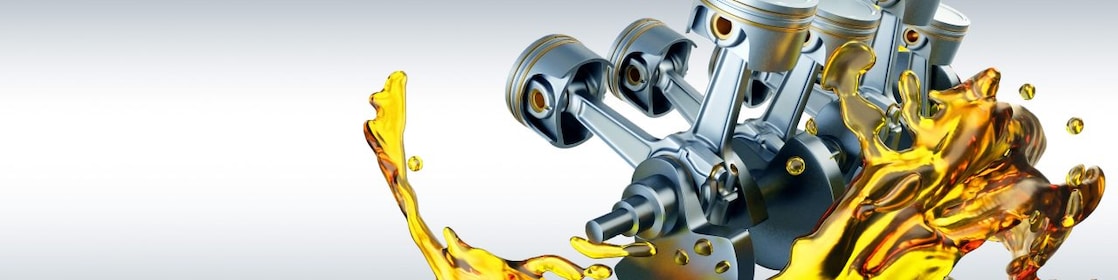 Still animation of Shell’s market-leading lubricant splashing on a car engine.