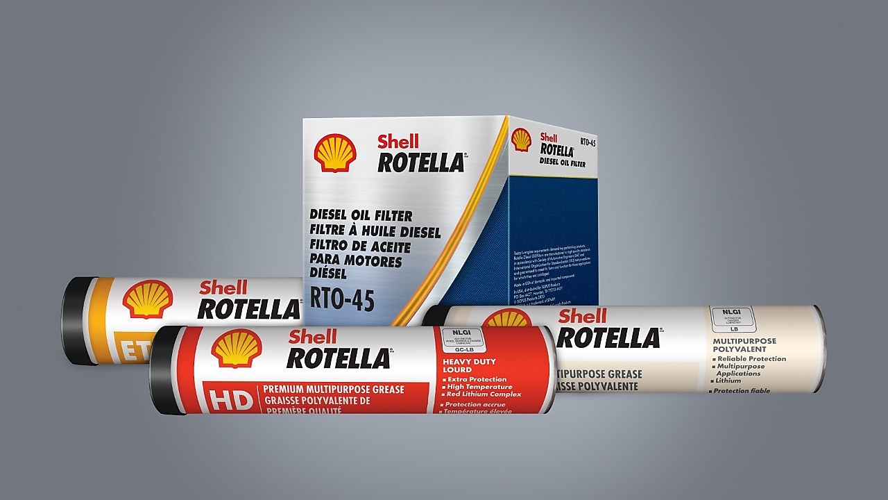 Shell Rotella car filter and grease that are designed to meet the needs of automotive, home, and light industrial applications.