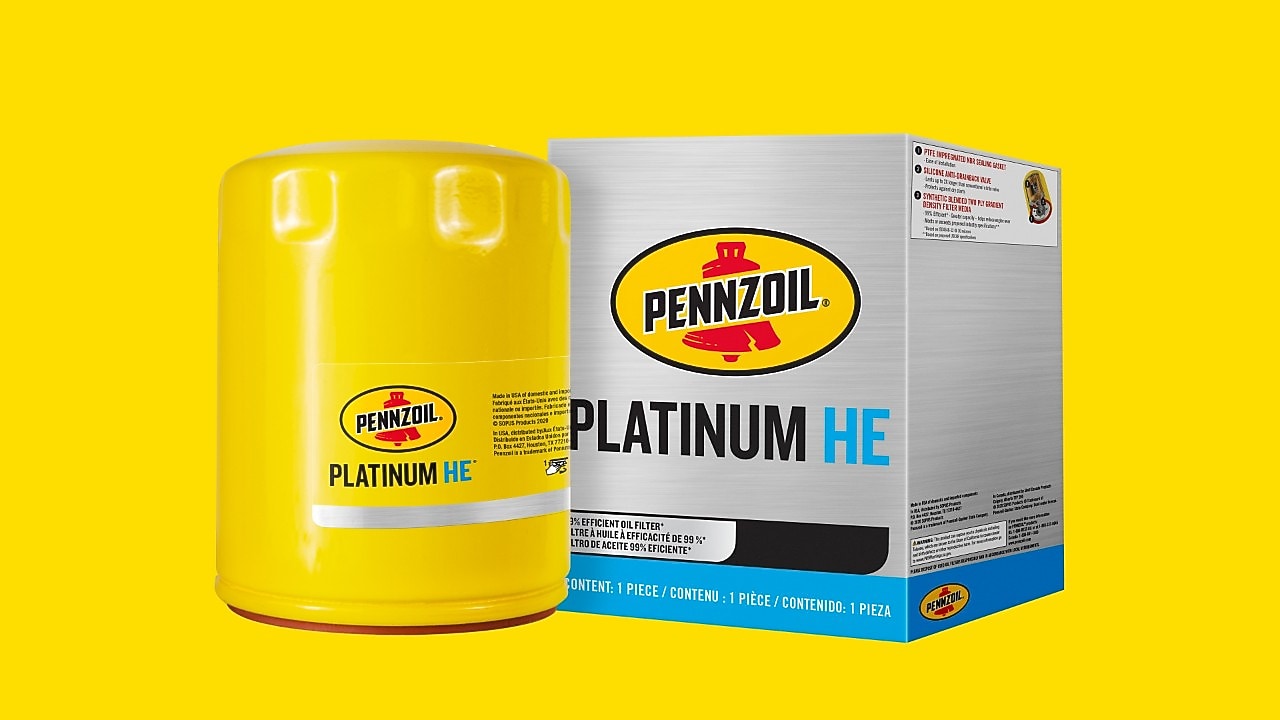 Shell Pennzoil car filter and packaging that help keep passenger cars and light trucks clean and running well.
