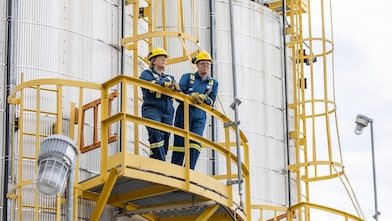 Equipment on well services site