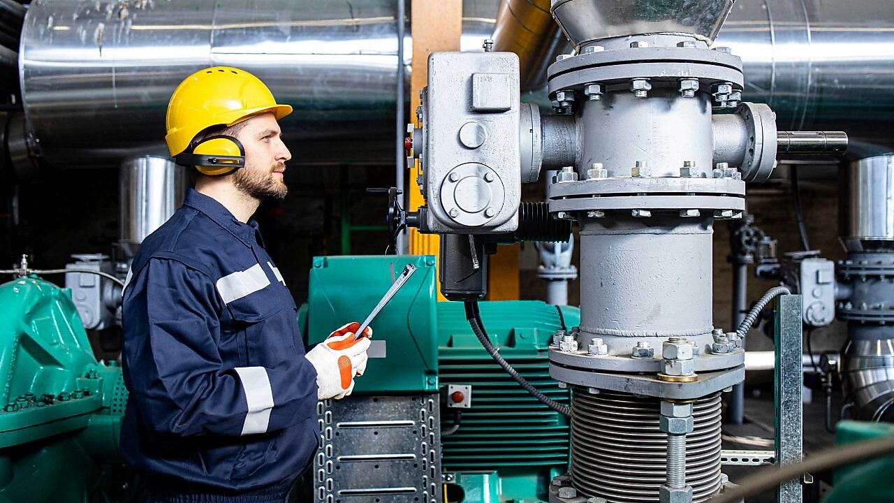 Man surveying job site