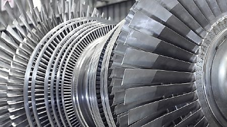 Close-up image of steel turbine