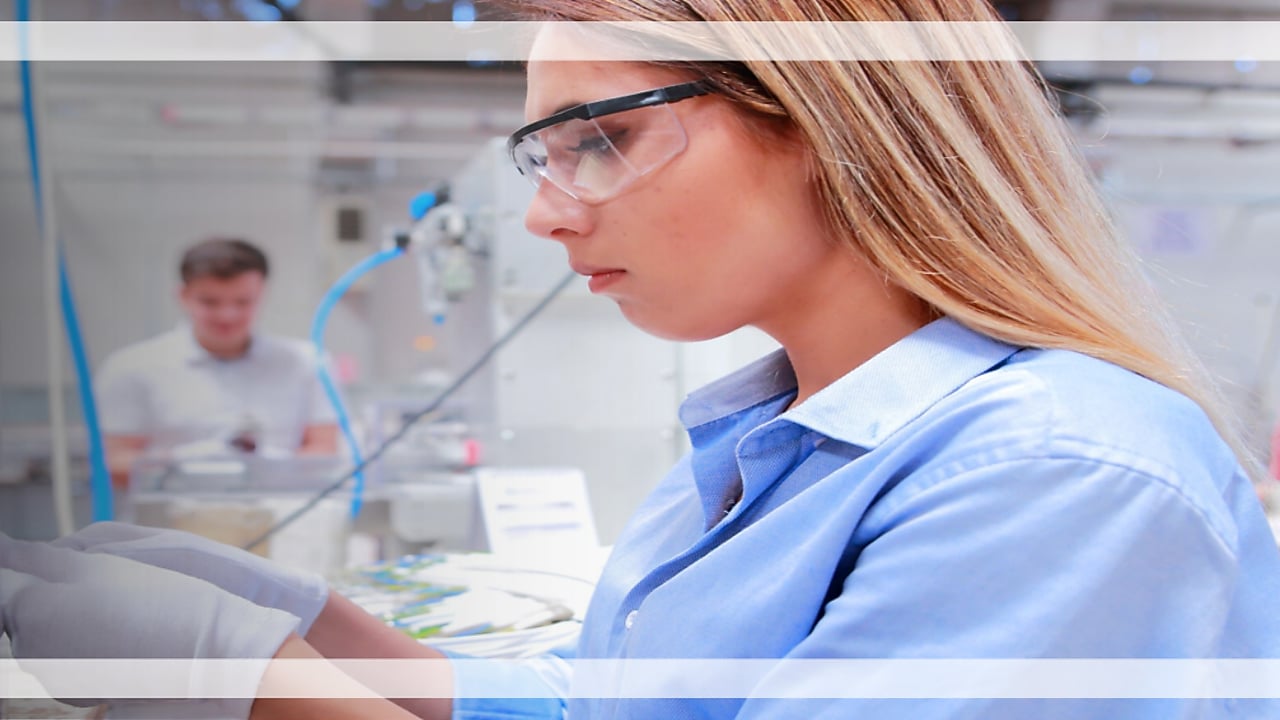 Girl working in the lab