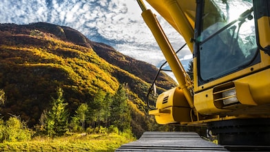 Tractor on a mountain