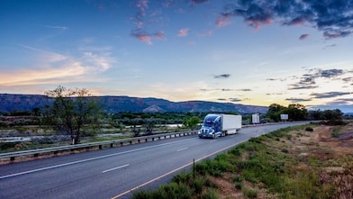 Driver standing outside truck