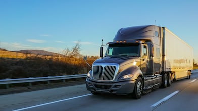 American lorry on the road