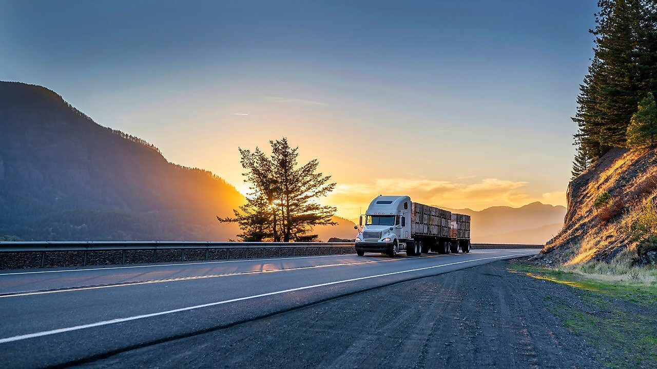 Trucks on the highway