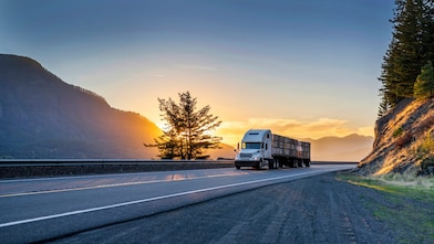 Trucks on the highway