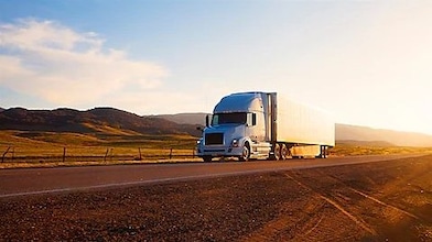White truck on road