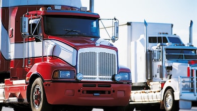 Red truck and White truck