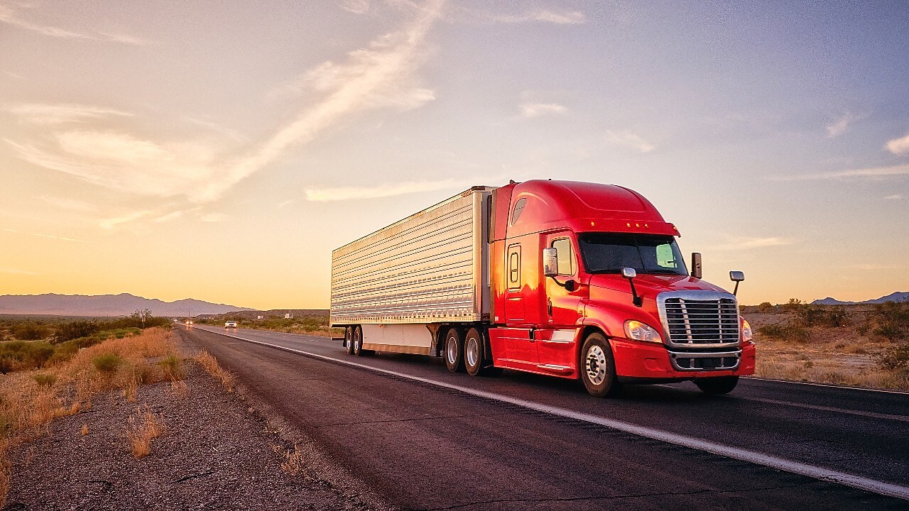 Class 8 truck on a long haul.