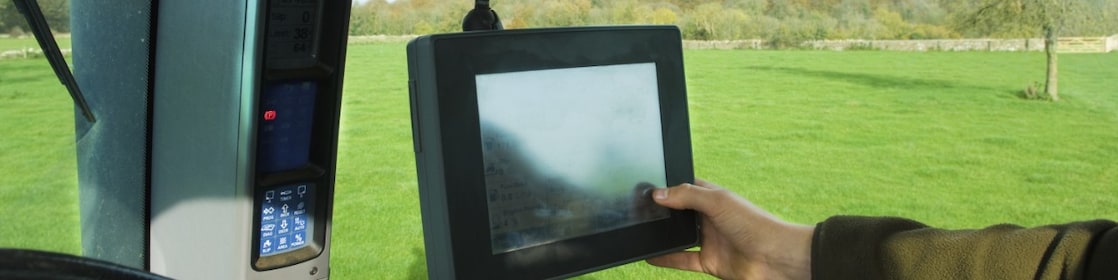 High tech equipment in farming vehicle