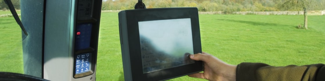 High tech equipment in farming vehicle