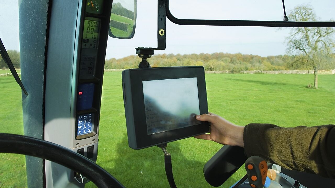 High tech equipment in farming vehicle