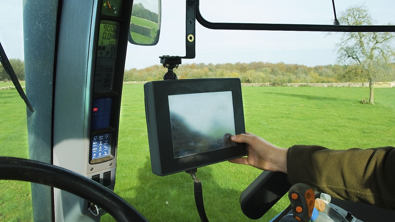High tech equipment in farming vehicle
