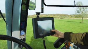 High tech equipment in farming vehicle