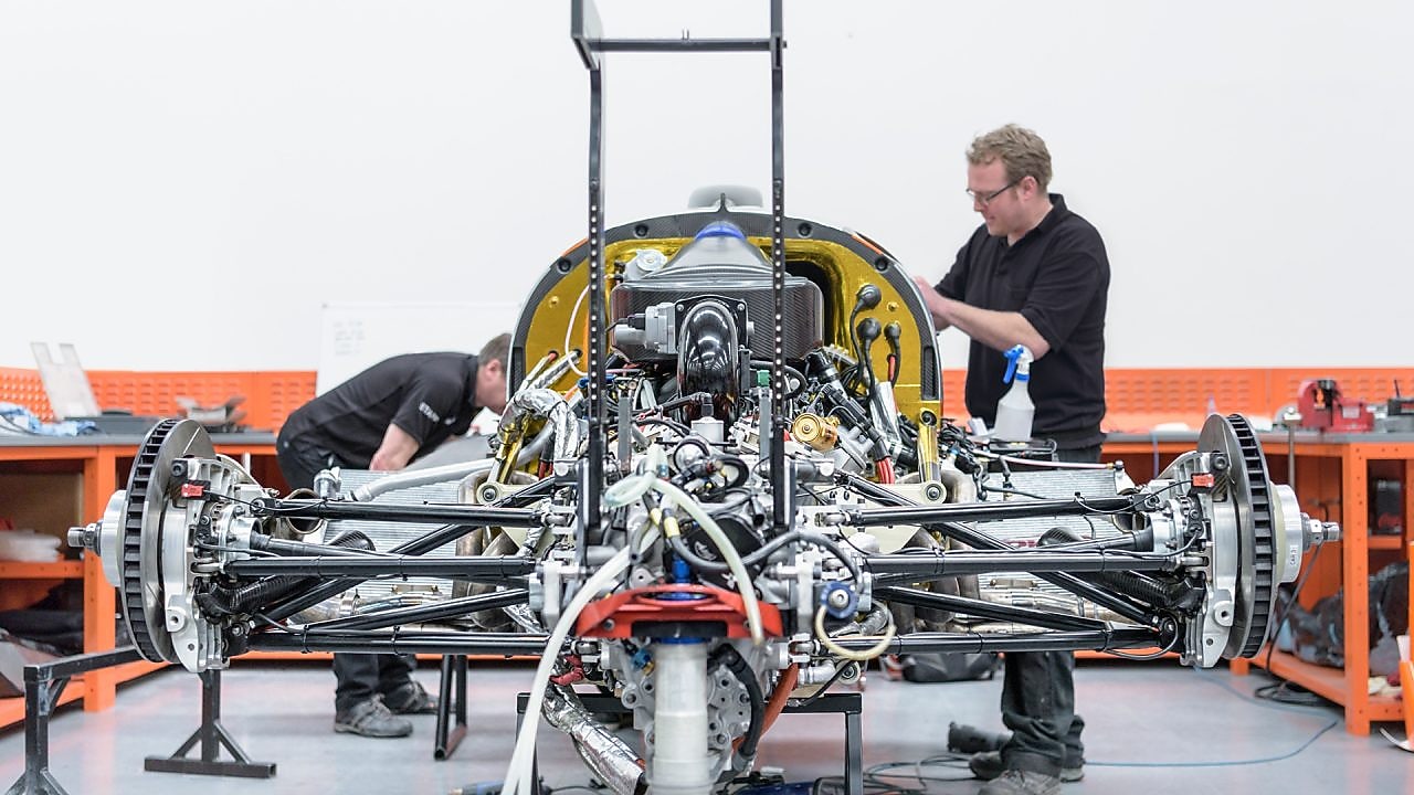 Factory workers in auto components plant